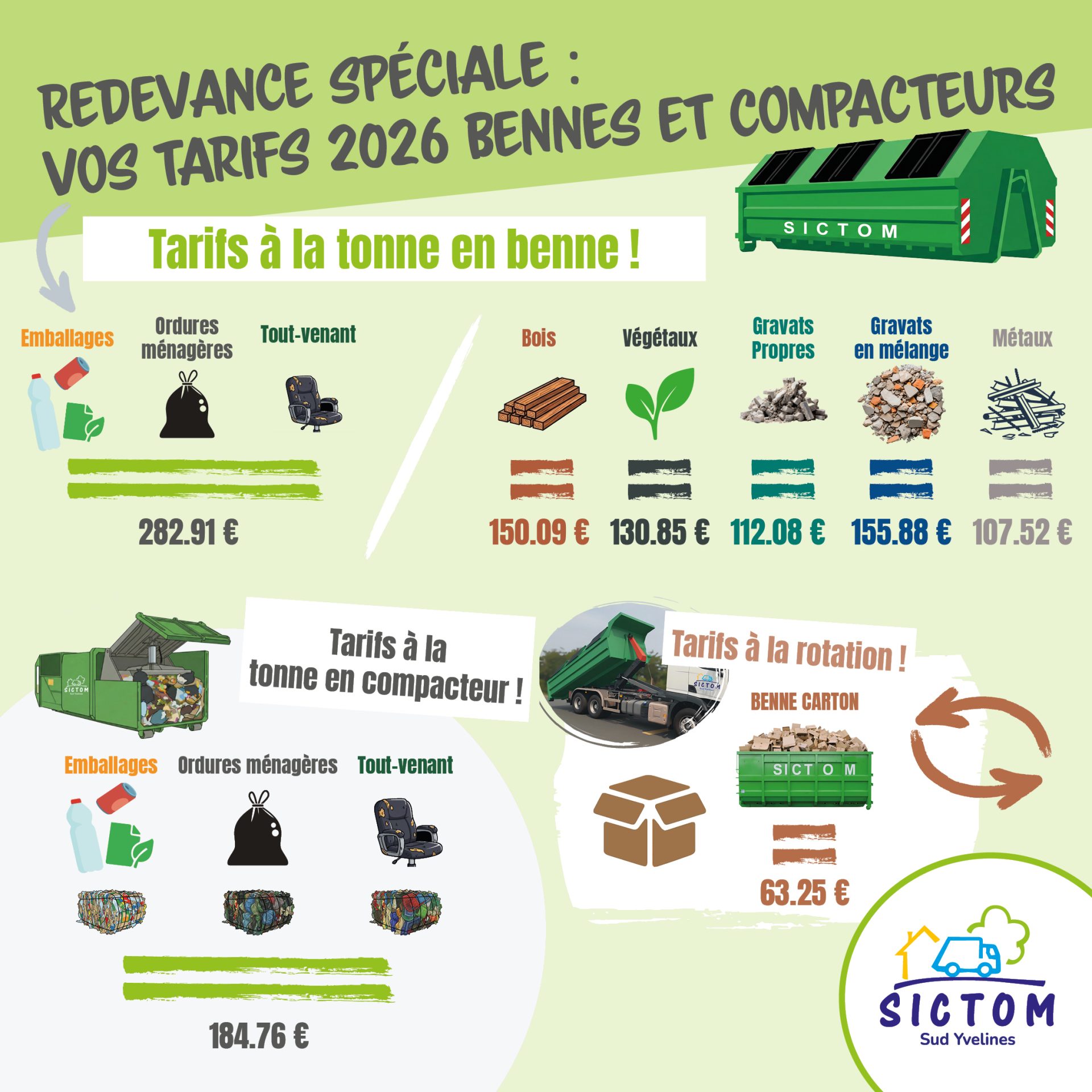 Tarif RS bennes et compacteurs